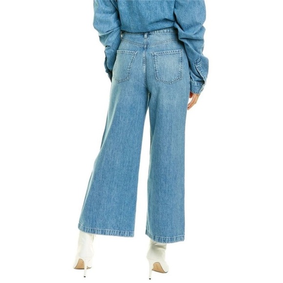 Triarchy Anthropologie Womens Wide Leg Crop Jean, Blue Medium Wash - Picture 2 of 7